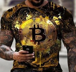 T-shirts pour hommes T-shirt Crypto Traders de devises Gold Coin Cotton Shirts5873050