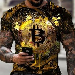 T-shirts pour hommes t-shirt Crypto monnaie commerçants pièce d'or coton chemises 3502879