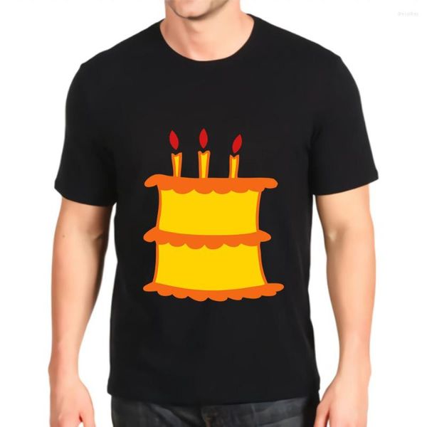 T-shirts pour hommes t-shirt mode imprimé gâteau d'anniversaire Cool avec glaçage personnalisation t-shirts haut hommes en vrac