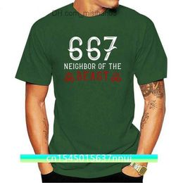 Mannen T-Shirts T-shirt Voor Heren Katoen Letters Mannen 667 Neighbor Van Het Beest I Satanic Halloween T-shirts Oneck kleding Top Kwaliteit Z230706