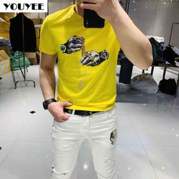 Männer T-Shirts T-shirt Männer Hip Hop Druck 2021 Sommer Neue Mercerisierte Baumwolle Streetwear Rundhals Kurzarm Hochwertige Tees Männlich top Z0221