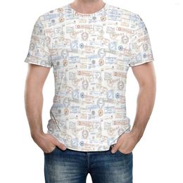 T-shirts pour hommes T-shirt Vintage vieux tampons en caoutchouc certificat de passeport touristique vacances vacances thème activité concours Eur Si
