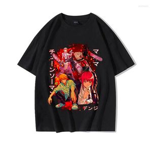 Camisetas de hombre Camisetas Anime Motosierra Hombre Imprimir Niño Niña Unisex Streetwear Camisa de moda casual Dibujos animados Pochita Makima Tees Ropa de algodón