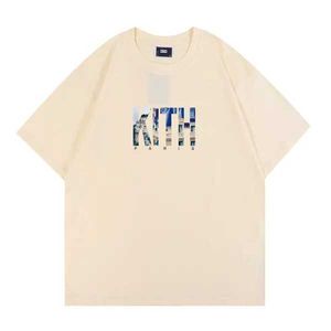 T-shirts pour hommes T-shirts Marque de mode Kith Floral Classic Box Tee Flower Print Tshirt pour hommes et femmes Grand Short Sleeveq5ws