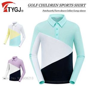 T-shirts masculins ttygj automne les garçons de printemps filles longs-slve polo enfants chemises sportives douces enfants