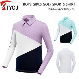 T-shirts masculins ttygj enfants patchwork shirt shirt garçons filles longs slve sports t-shirt enfants cols retirides