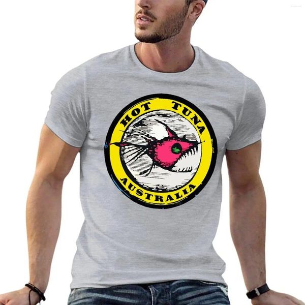 Camisetas para hombre, camiseta de gran tamaño Vintage con Logo de surfista de verano con Logo de atún para ropa, ropa informal de algodón, camiseta de talla grande