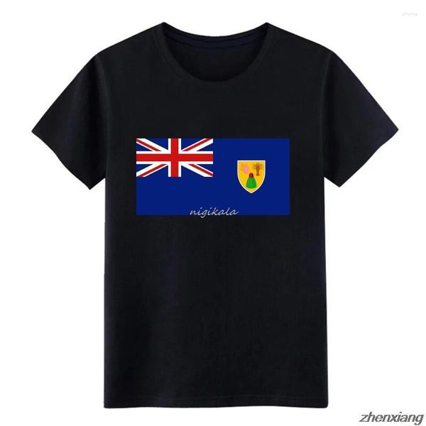 Camisetas para hombre, camiseta con bandera de las Islas Turcas y Caicos, camiseta con estampado de talla Xs-5xl, camiseta holgada cómica de verano ajustada