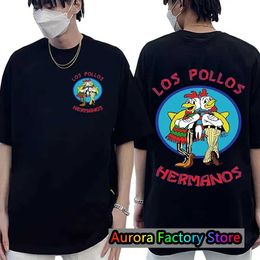 TV-serie voor heren tv-serie Breaking Bad Los Pollos Hermanos Print t-shirts Funny Chicken Brothers T Top Men vrouwen katoen t-shirt strtwear tops t240515