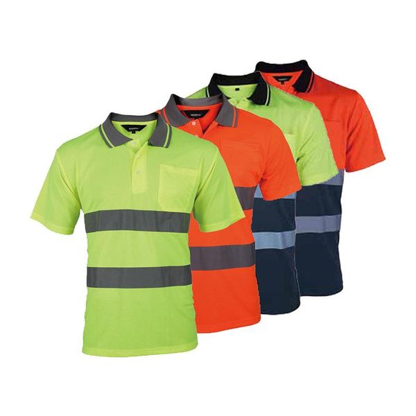 T-shirts pour hommes Chemise de travail bicolore Vêtements de sécurité réfléchissants T-shirt à manches courtes à séchage rapide Tissu de protection pour travailleur de la construction