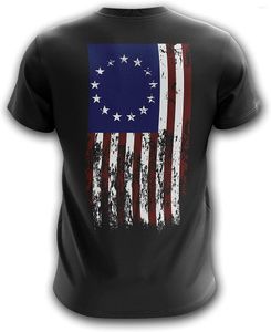 T-shirts pour hommes Drapeau américain Armée militaire patriotique T-shirt pour homme imprimé Emballé aux États-Unis