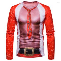 Camisetas para hombre, camiseta navideña fea para hombre y mujer, camiseta con estampado 3D falso de dos piezas, camiseta ajustada para hombre, ropa de Cosplay para fiesta de Navidad XXL