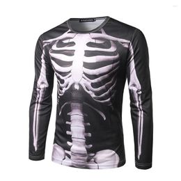 Magliette da uomo Ugly Funny Skeleton 3D stampato Hipster Party Holiday Costume di Halloween