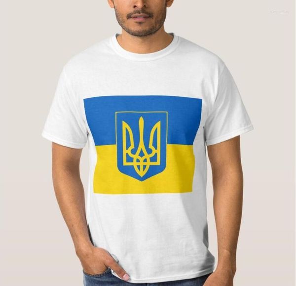 T-shirts pour hommes UKRAINE armoiries et drapeau hommes T-Shirt à manches courtes vêtements en coton