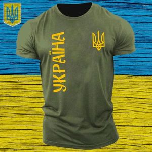 Camisetas para hombre, camiseta con logotipo de Ucrania, camiseta táctica ucraniana Zelensky, camiseta Harajuku, camiseta con escudo de armas de recuerdo, ejército militar verde