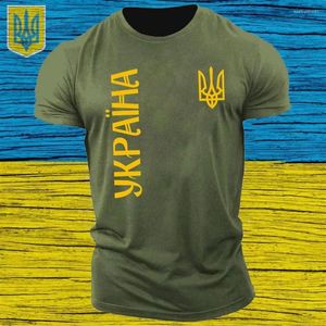 T-shirts pour hommes Ukraine Logo Chemise ukrainienne tactique Zelensky T-shirt Harajuku Teeshirt Souvenir Blason Tee Militaire Ar272r