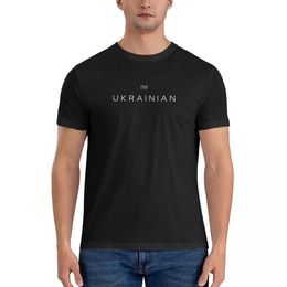 T-shirts masculins ukrainien Je suis ukrainien T-shirt imprimé ajusté classique T-shirt de mode lâche T-shirt femme t-shirts noirs pour hommes T240510