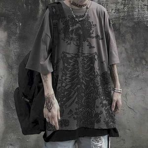 T-shirts voor heren Ultra Fine Mens T-shirt 2023 Zomer T-shirt Dark Street Gothic Gotisch Gotisch Katel Kortheupel T-shirt Harajuku Heren T-shirt Q240517