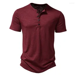 Heren T-shirts Ultrazacht Bamboe Katoen Henley T-shirts Mannen 2024 Merk Slim Fit Korte Mouw V-hals Shirt Dagelijks Werk causaal Tops Tees XXL