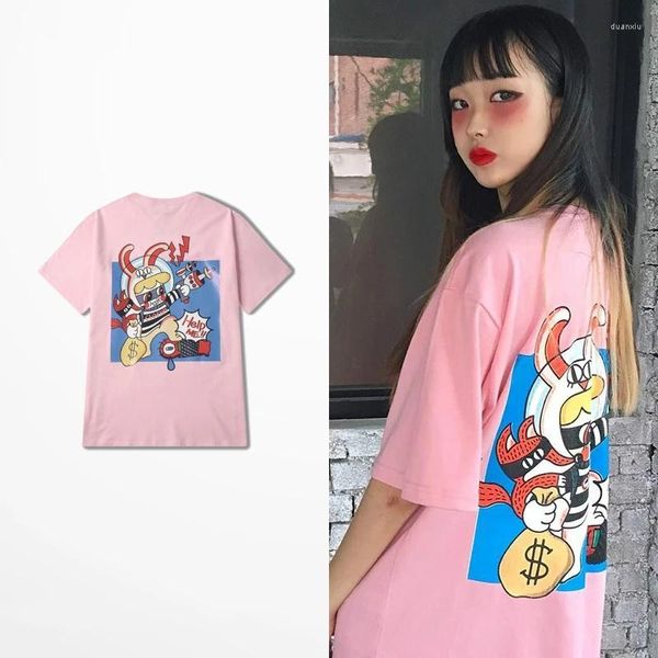 T-shirts pour hommes Ulzzang Corée du Sud Oversize 2022 Summer Funny Shirt Hommes Fashion Design Harajuku Hip Hop Skateboard Vintage T-shirt Asie Taille