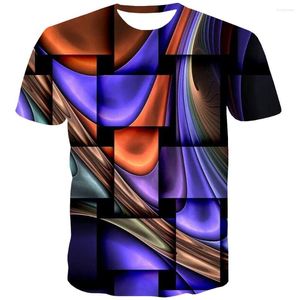 T-shirts pour hommes UNEY chemise graphique t-shirts peinture 3D taille américaine t-shirt hommes/femme rayure manches courtes col rond hauts La