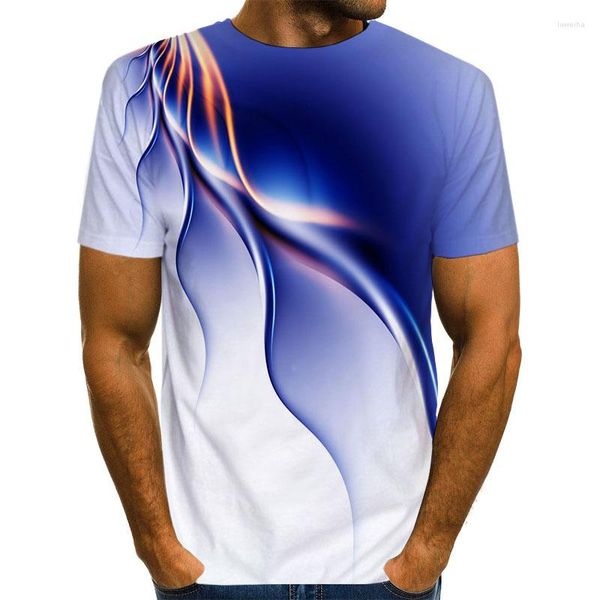 Camisetas para hombres Camisa rayada para hombres Us Size Lines Tees Tops gráficos de tee estampados en 3D Imagen de manga corta