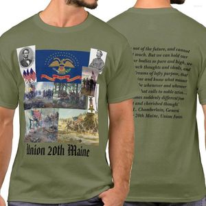 T-shirts pour hommes Chemise du 20e régiment d'infanterie volontaire du Maine au design unique. T-shirts décontractés en coton à manches courtes Top ample Taille S-3XL
