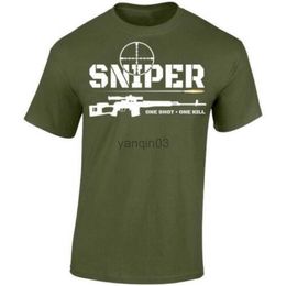 T-shirts voor heren Uniek ontwerp Sniper One Shot One Kill T-shirt. Zomer Katoen Korte Mouw O-hals Heren T-shirt Nieuwe S-3XL J230602