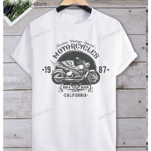 Camisetas para hombres Camiseta única para hombres Motocicleta pesada para montaña Dirt Bike Manga corta O-cuello Clásico Nueva llegada Ocio Venta caliente Q240220