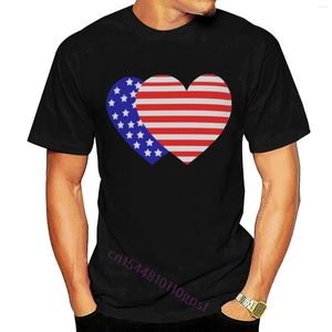 Heren t shirts unisex American Love Flag dames vintage grappige t-shirt katoen zwart t-shirt streetwear tee