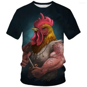 T-shirts voor heren, unisex dier haan 3D-print grappig T-shirt zomer casual top met korte mouwen oversized ademend shirt voor mannen 6xl tshirt