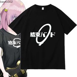 T-shirts pour hommes unisexe Anime Cos BOCCHI THE ROCK! Hitori Gotoh Ijichi Nijika coton décontracté T-Shirt court T-Shirt W0322