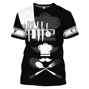 T-shirts masculins Unisexe Chef de chef Summer Master Master Funny Tops Tee 3D Tshirt imprimé cadeau Streetwear décontracté Sleeve courte