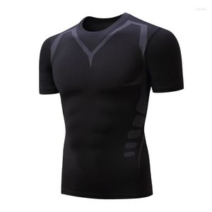 T-shirts pour hommes unisexe homme femme séchage rapide élastique Fitness manches courtes T-shirt noir mouvement loisirs t-shirts