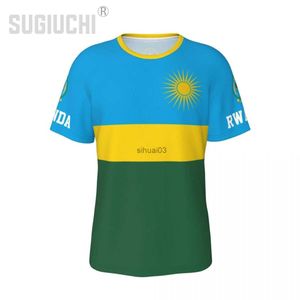 T-shirts pour hommes T-shirt unisexe Nation T-shirt Rwanda Drapeau T-shirts rwandais Jersey pour hommes Femmes Football Football Fans Cadeaux Vêtements personnalisés Tee