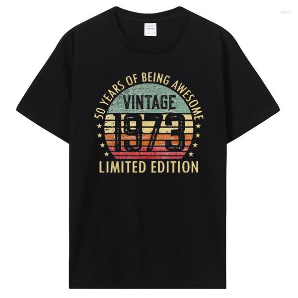 T-shirts pour hommes unisexe vieux cadeaux Vintage 1973 édition limitée anniversaire TShirt hommes vêtements classique luxe T-Shirt décontracté coton t-shirts
