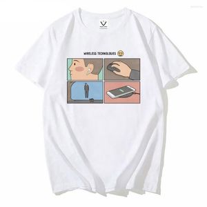 Camisetas para hombre, camiseta Unisex para hombre y mujer, tecnología inalámbrica, humor oscuro, divertida depresión, camiseta con estampado inesperado aleatorio