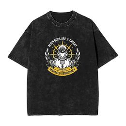 Camisetas para hombres Camiseta Unisex Spreads Camiseta de lavado demócrata Harajuku Summer Camiseta Retro Ropa Retro