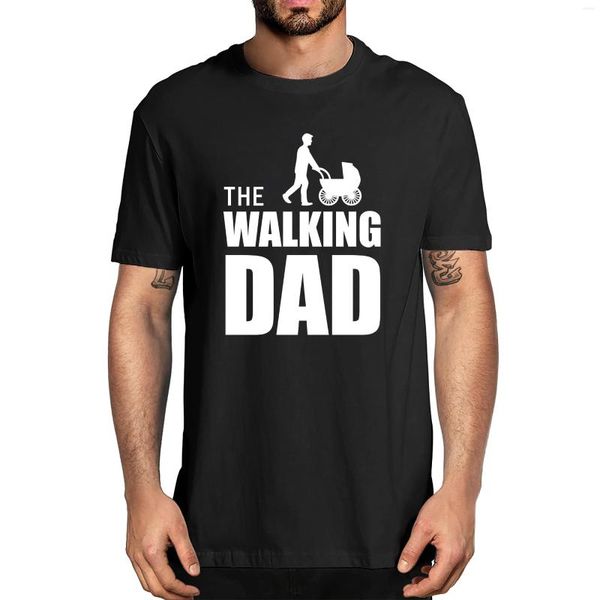 T-shirts pour hommes unisexe le papa qui marche landau t-shirt drôle rétro noir fête des pères hommes coton nouveauté t-shirt streetwear