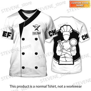 Heren T-shirts Unisex Werkkleding Aangepaste naam T-shirts voor Restaurant Keuken Chef en Ober Zomer Los uniform Gepersonaliseerde korte mouwen T231220