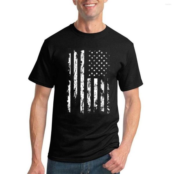 Camisetas para hombres Flaja de los Estados Unidos angustiada Camiseta American Pride US 4 de julio Tee