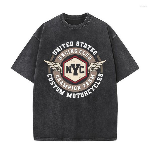 T-shirts pour hommes United States Racing Club Motos personnalisées Vêtements pour hommes T-shirt streetwear ample T-shirt d'été en coton surdimensionné à manches courtes