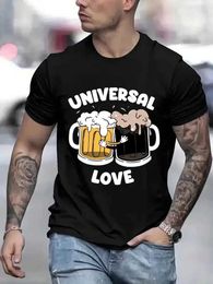 T-shirts voor heren Universal Love Funny Br print mannen T-shirts Ademend T Dessen Summer Strtwear Oversized T-shirts Losse korte slevites T240506