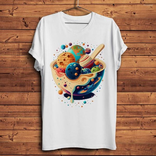 Camisetas para hombre Universo Vía Láctea Planeta Cereal Divertida Camisa Geek Hombres Homme Casual Camiseta de manga corta Ropa de calle unisex Camiseta sin etiqueta