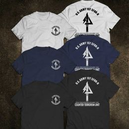 Camisetas para hombres Ejército del Ejército US Delta Force (1st SFOD-D) Camiseta de Fuerza de Terrorismo Camiseta 100% Algodón O-Eck Slewe Short Manga informal Tamaño de camiseta S-3XL J240402