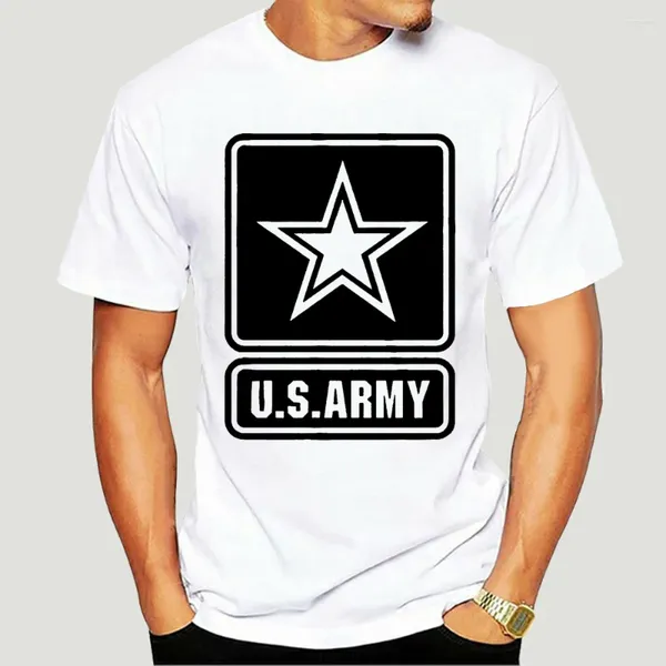 Camisetas para hombre, camisa con Logo de la insignia de la estrella del Ejército de EE. UU., soldado verde militar de América, fuerza armada, letra informal impresa, calidad 5723A