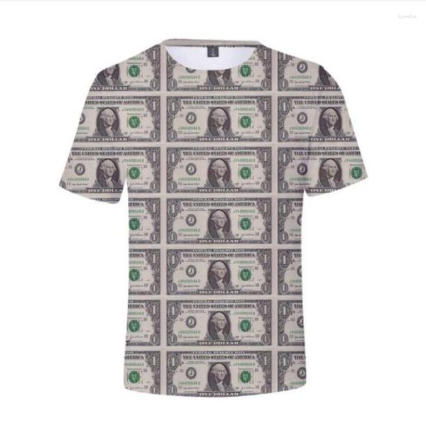 Hommes T-shirts US Dollar Money 3D Print Shirt Femmes Hommes Garçons Filles Summer Fashion O-cou À Manches Courtes Funny Tshirt Graphic Tees Streetwear