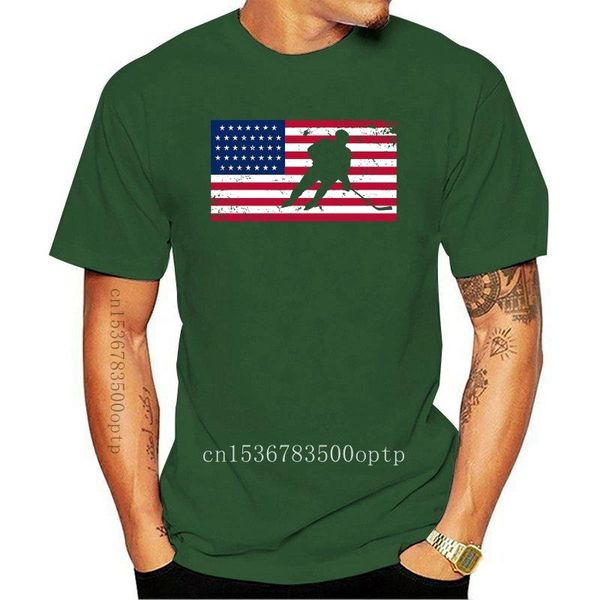 T-shirts pour hommes Usa drapeau américain Hockey Cool patinage sur glace t-shirt cadeau pour hommes taille S-3Xl gymnases Fitness t-shirt hommes