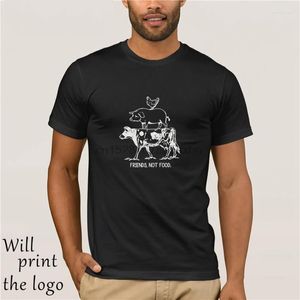 T-shirts pour hommes végétarien ferme animaux amis pas nourriture végétalien vache cochon poulet Py chemise pour hommes