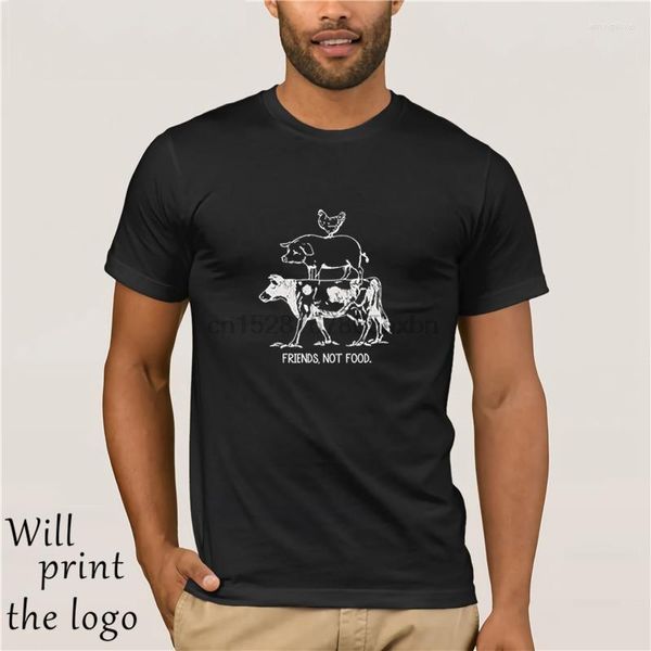 Camisetas para hombre, camisa vegetariana de animales de granja, amigos, no comida, vegana, vaca, cerdo, pollo, Py